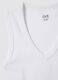 White pure cotton V-neck regular fit tank top_5