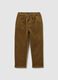 Children's brown regular fit stretch cotton blend trousers_0