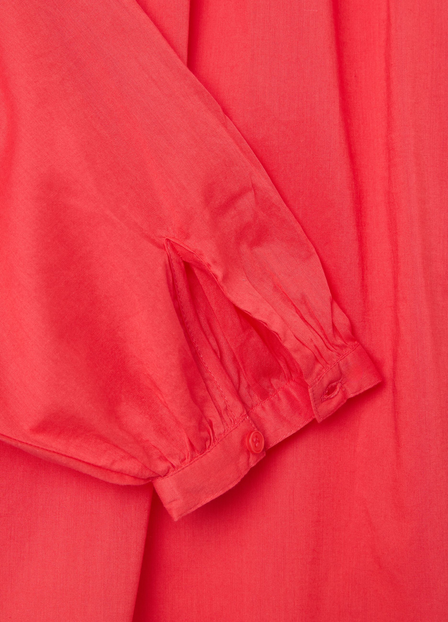 Camicia da donna in puro cotone rosso regular fit