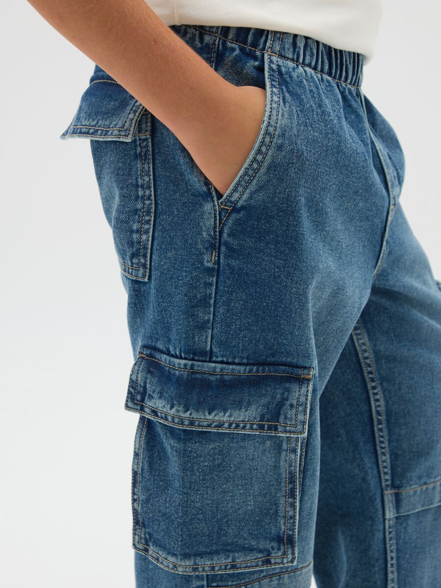 Boys' relaxed fit pure cotton denim trousers_3