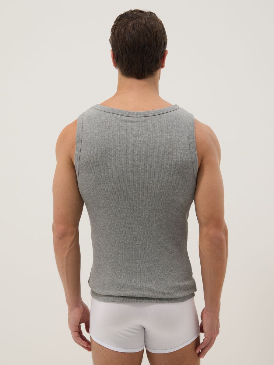 Canotta in puro cotone grigia regular fit_2