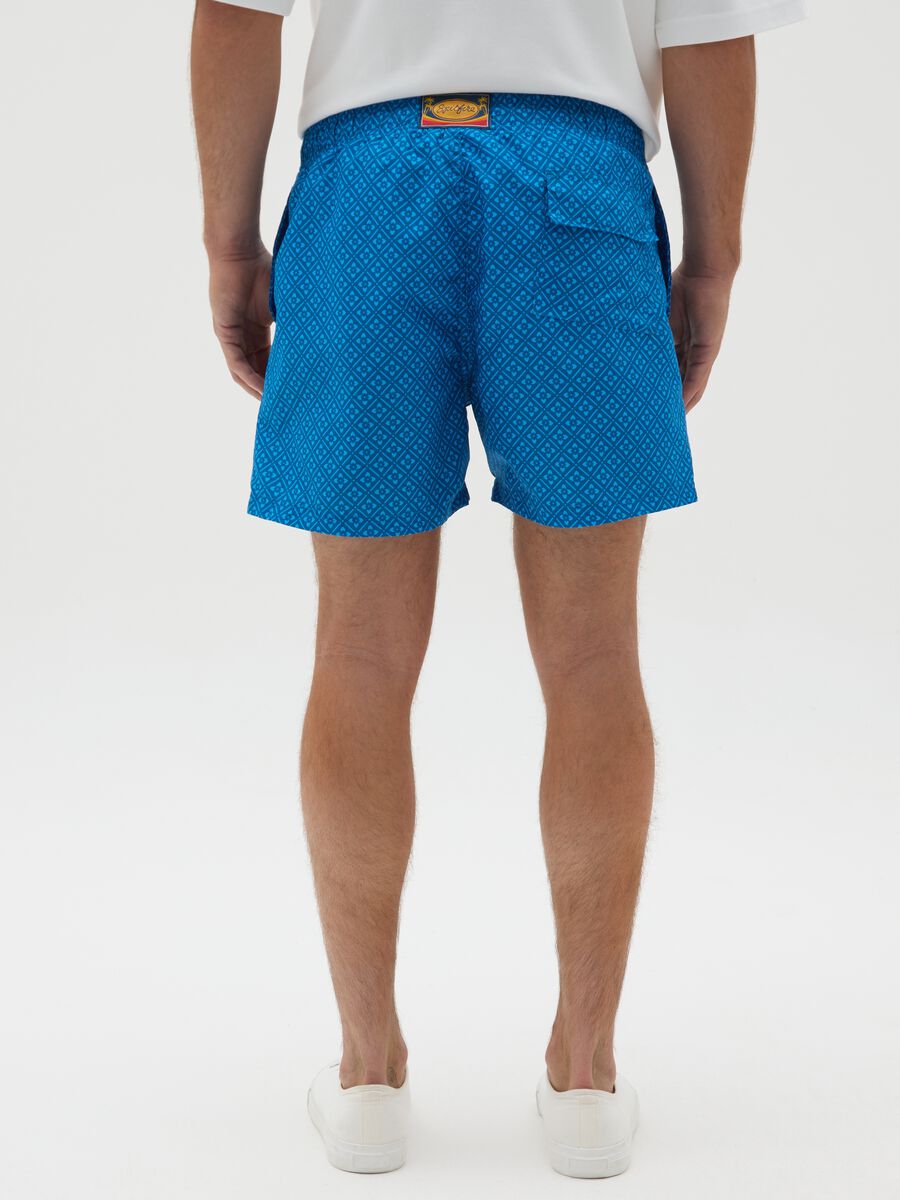 Men’s Blue Swimwear with Everlast Print_3