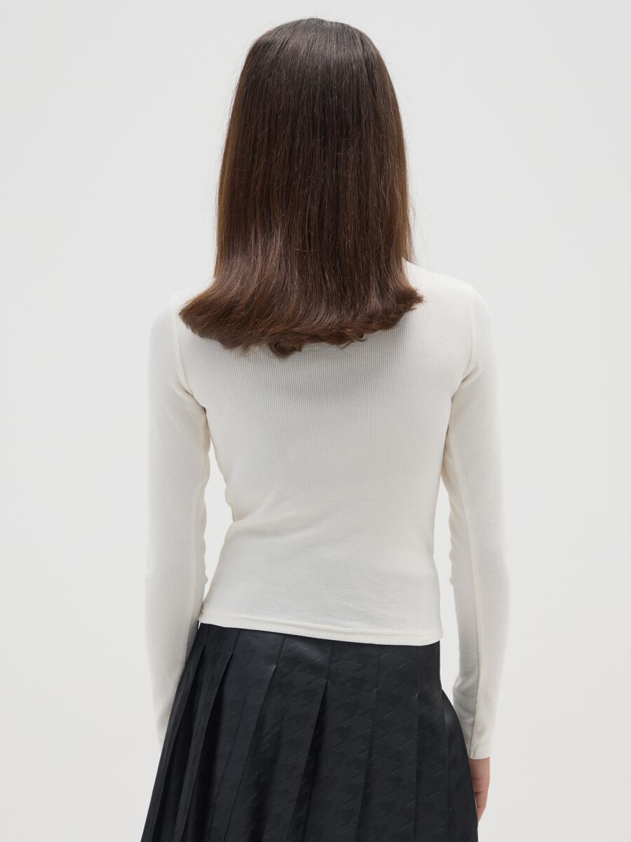 T-shirt da ragazza in cotone bianca regular fit_1