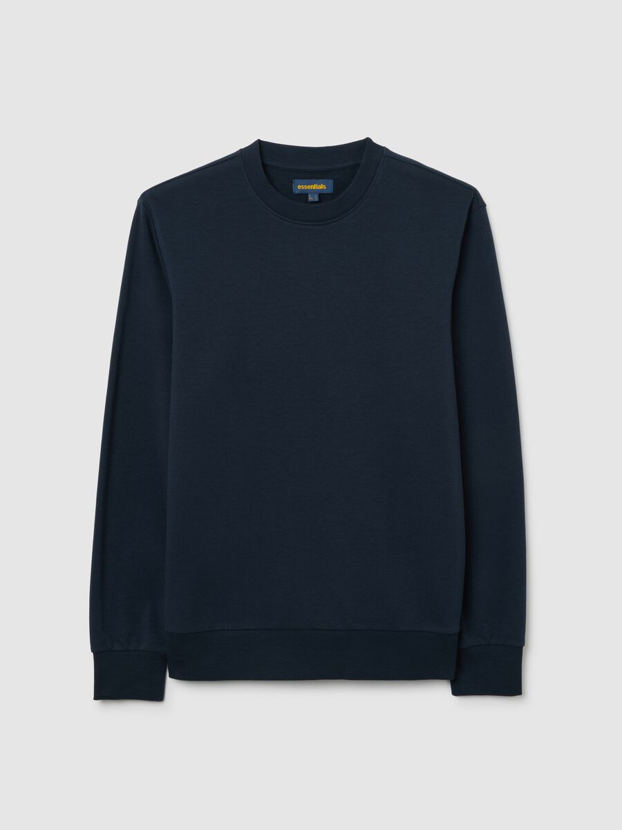 Blue cotton blend sweatshirt, regular fit_4