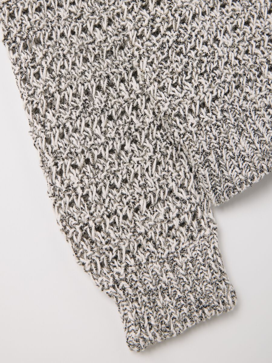 Mélange openwork pullover_5