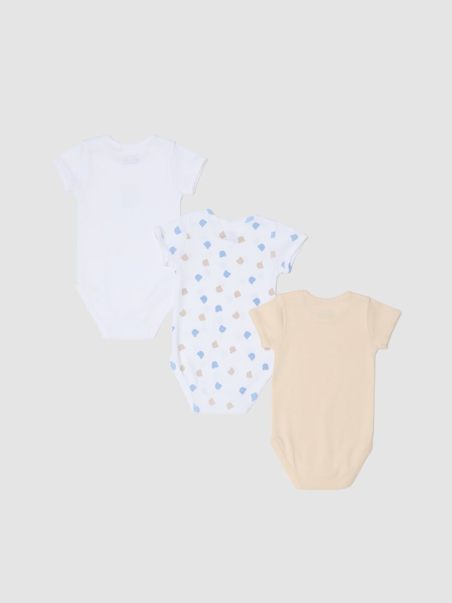 Tripack body in puro cotone multicolor da neonato con disegni_1