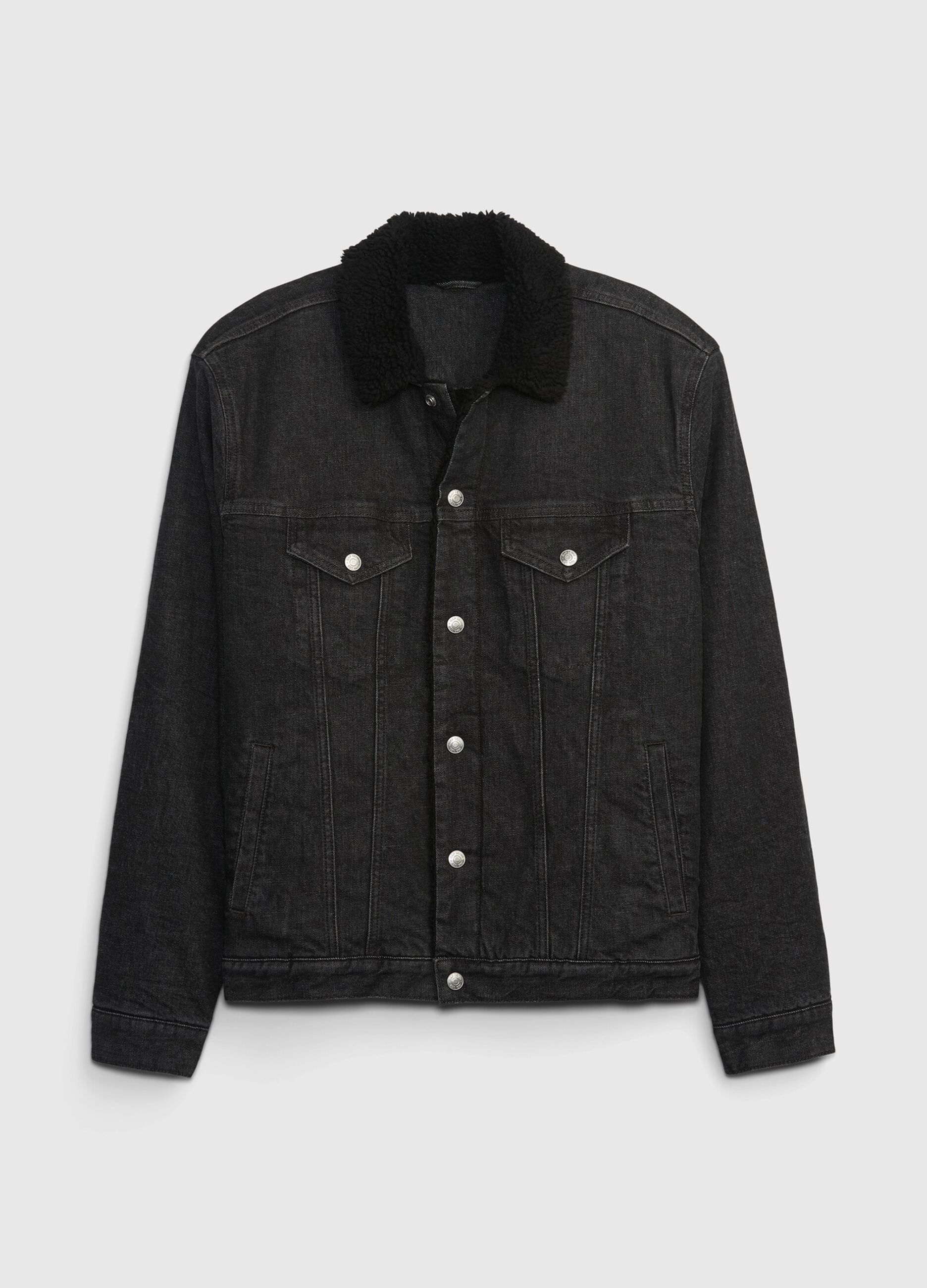 Giacca in denim con interno in sherpa