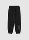 Girls' black pure cotton jogger trousers regular fit_3