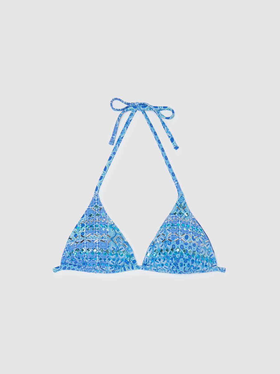 Women's regular fit blue fabric bikini_4