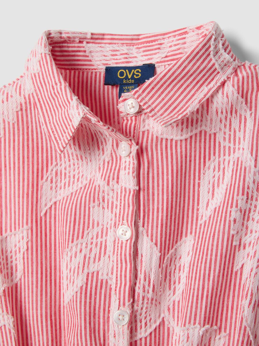 Vestito in puro cotone a righe rosa per bambina_2