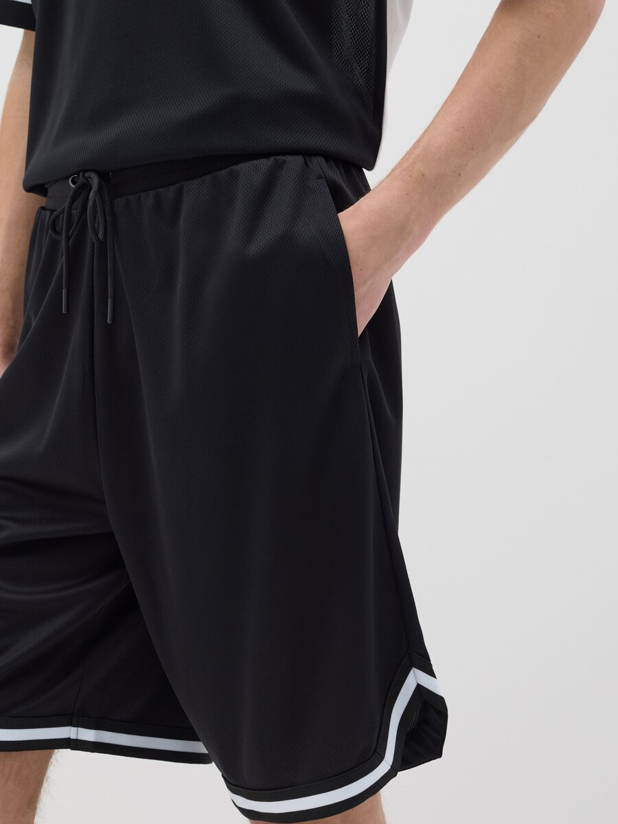 Black mesh blend Bermuda shorts B.Angel_3