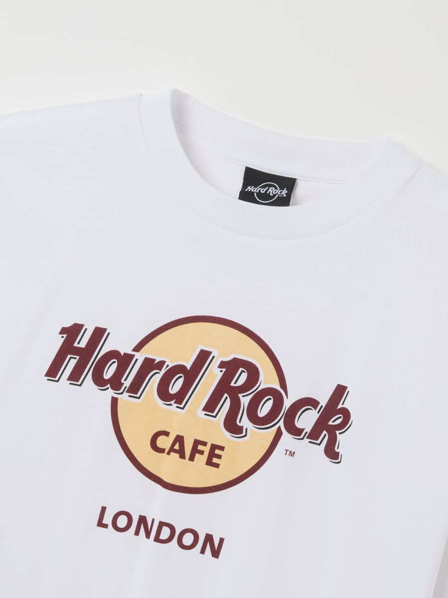 White pure cotton T-shirt with Hard Rock Cafe print_5