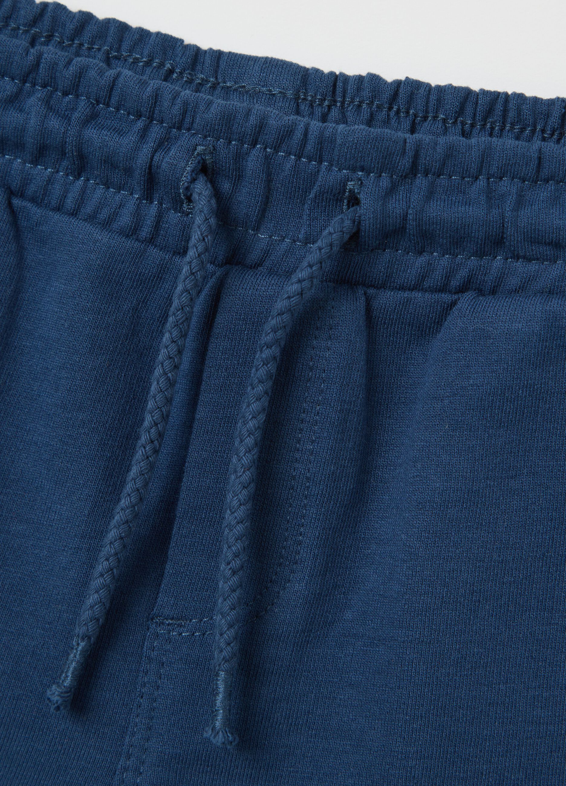 Jogging set blu e giallo in cotone con stampa