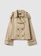 Double-breasted trench coat in pure beige cotton regular fit_4