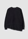 Black cotton-blend crew-neck sweatshirt with lace detail_0