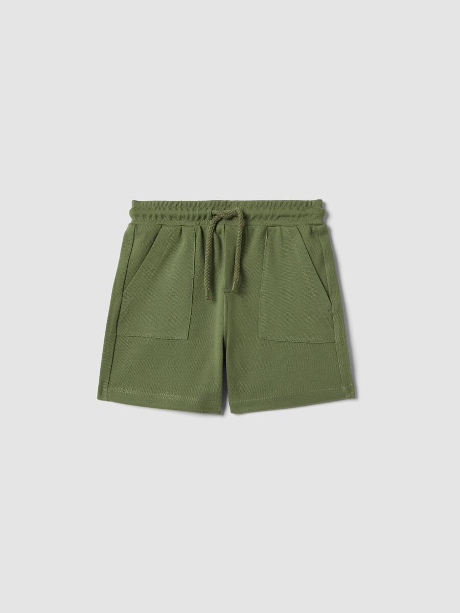 Boys' regular fit green organic cotton shorts_0