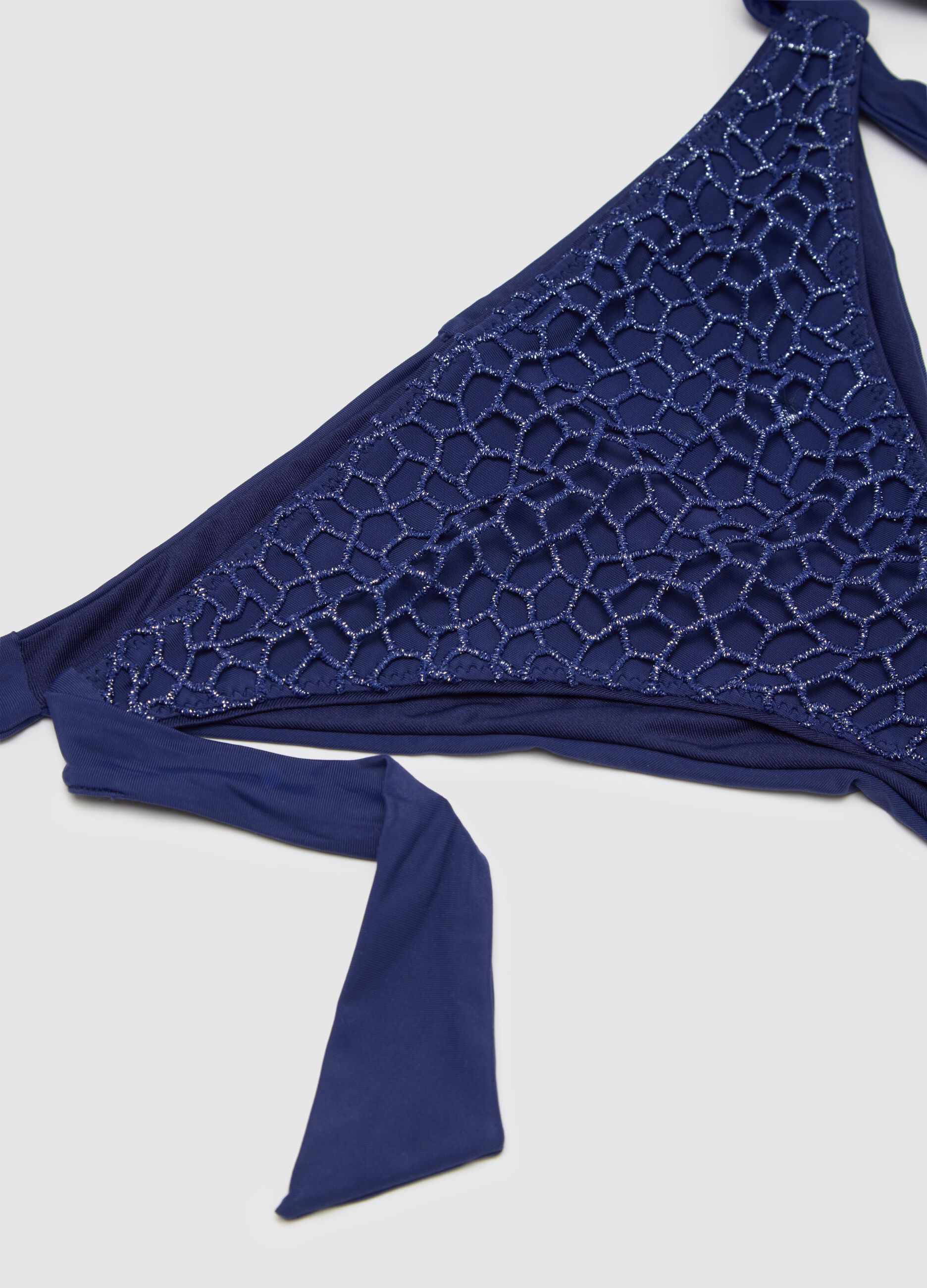 Slip bikini da donna in tessuto elasticizzato blu