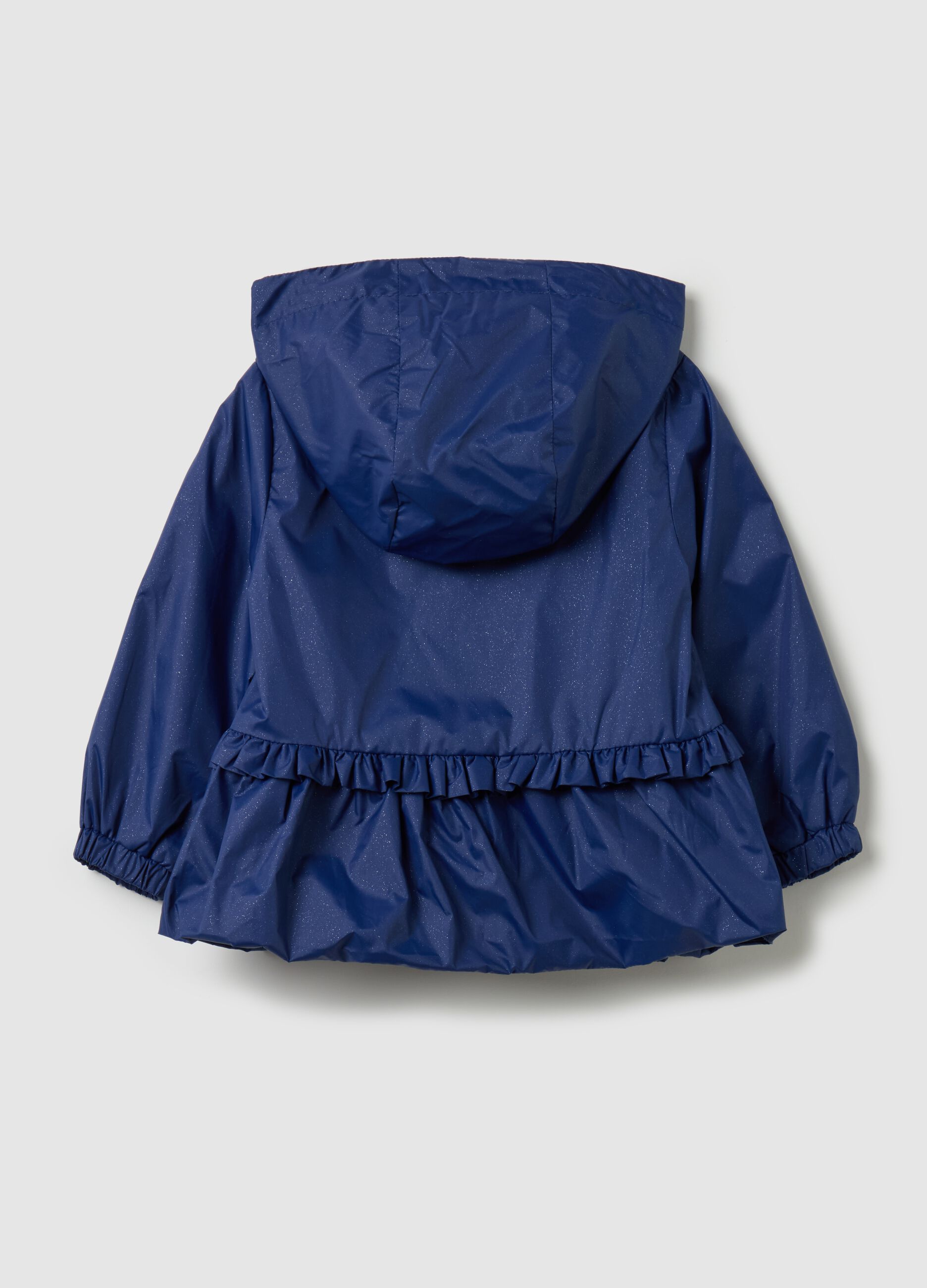 Glitter jacket with hood and peplum