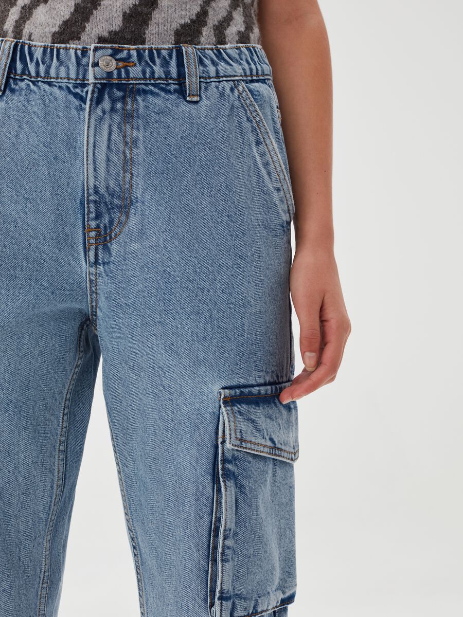 Jeans slouchy fit cargo acid wash_3