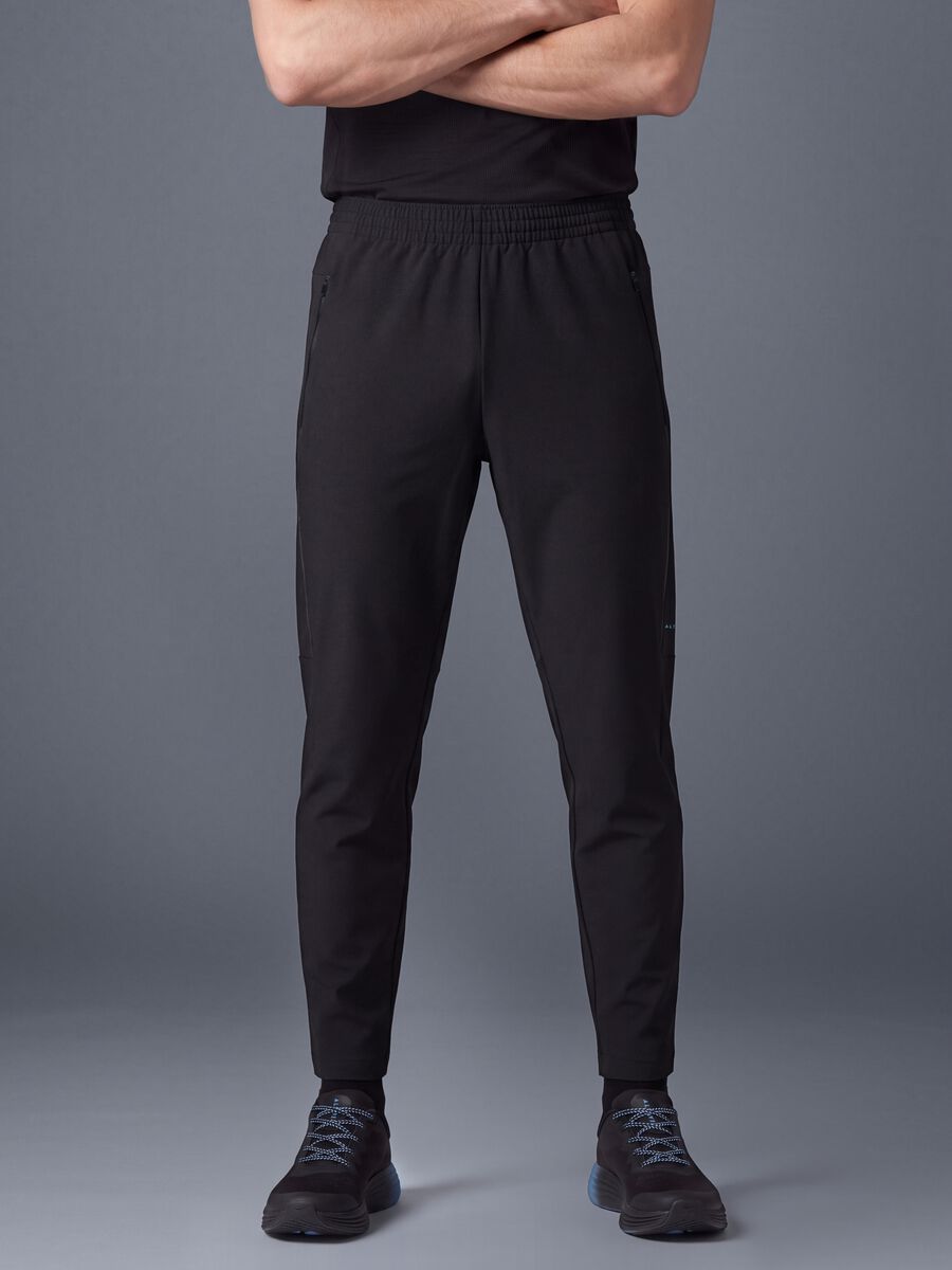 Black Easy Dry ALTAVIA stretch running trousers_1