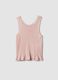 Pink fitted viscose-blend top_0