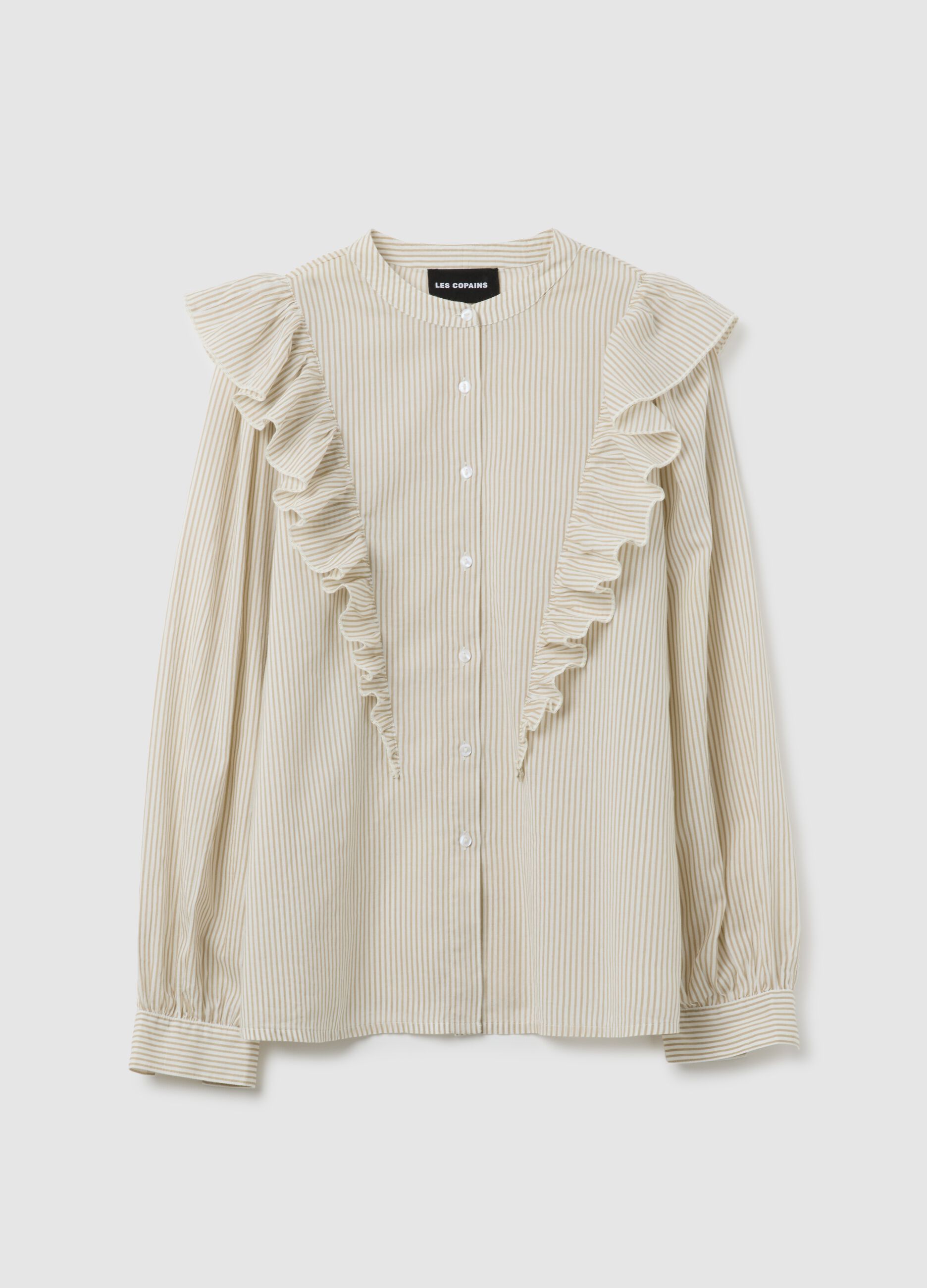 Beige pure cotton shirt regular fit