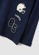 Blue cotton and viscose blend T-shirt with college print for boys_3