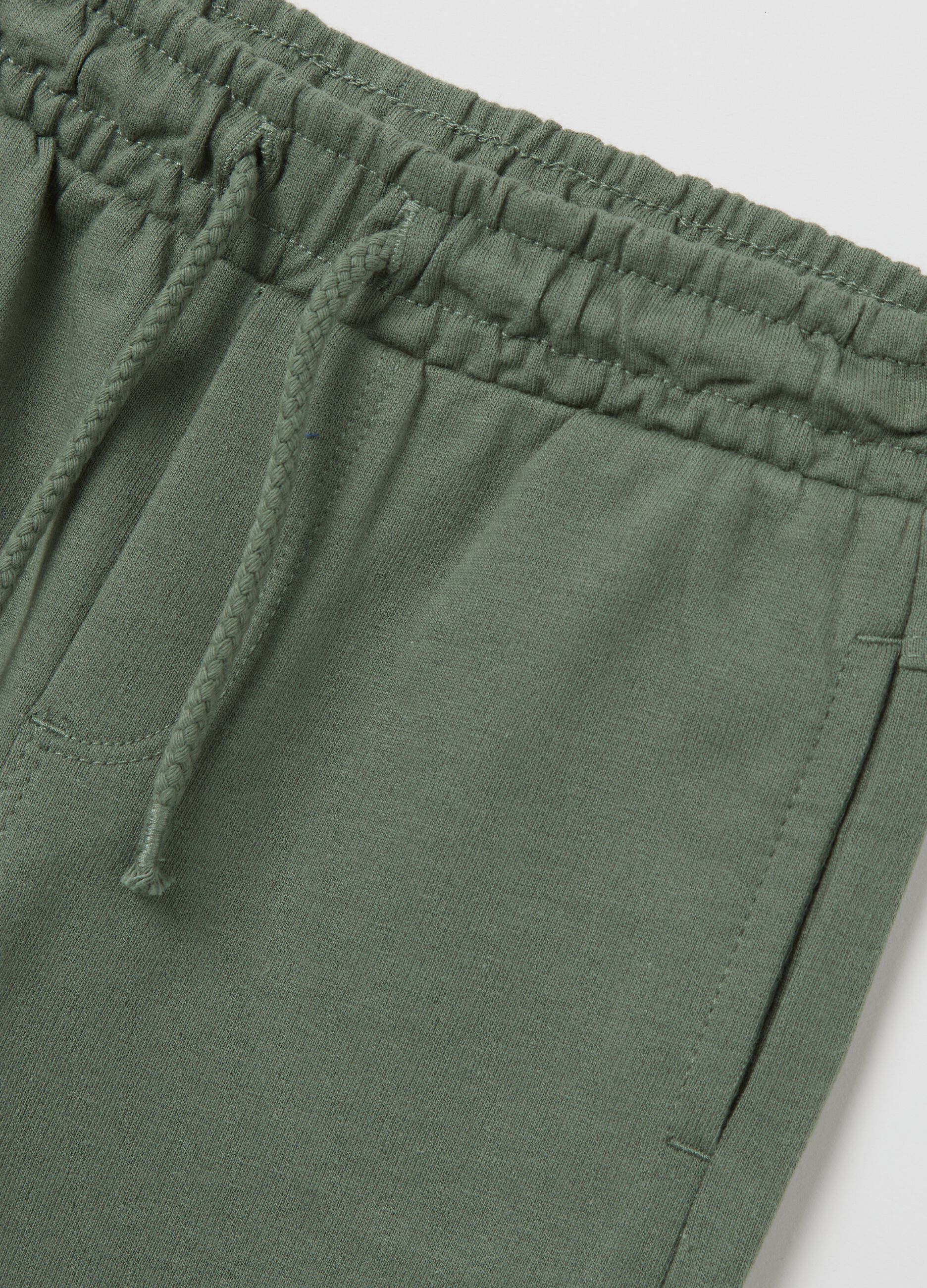 White and green jogging set in cotton with print