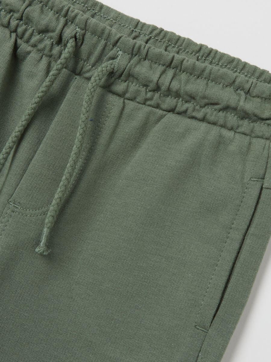 White and green jogging set in cotton with print_2