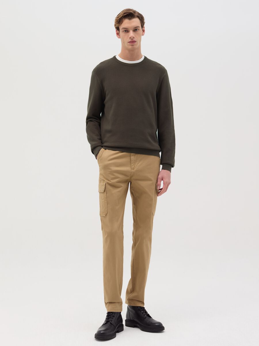 Cotton pullover with micro weave_1