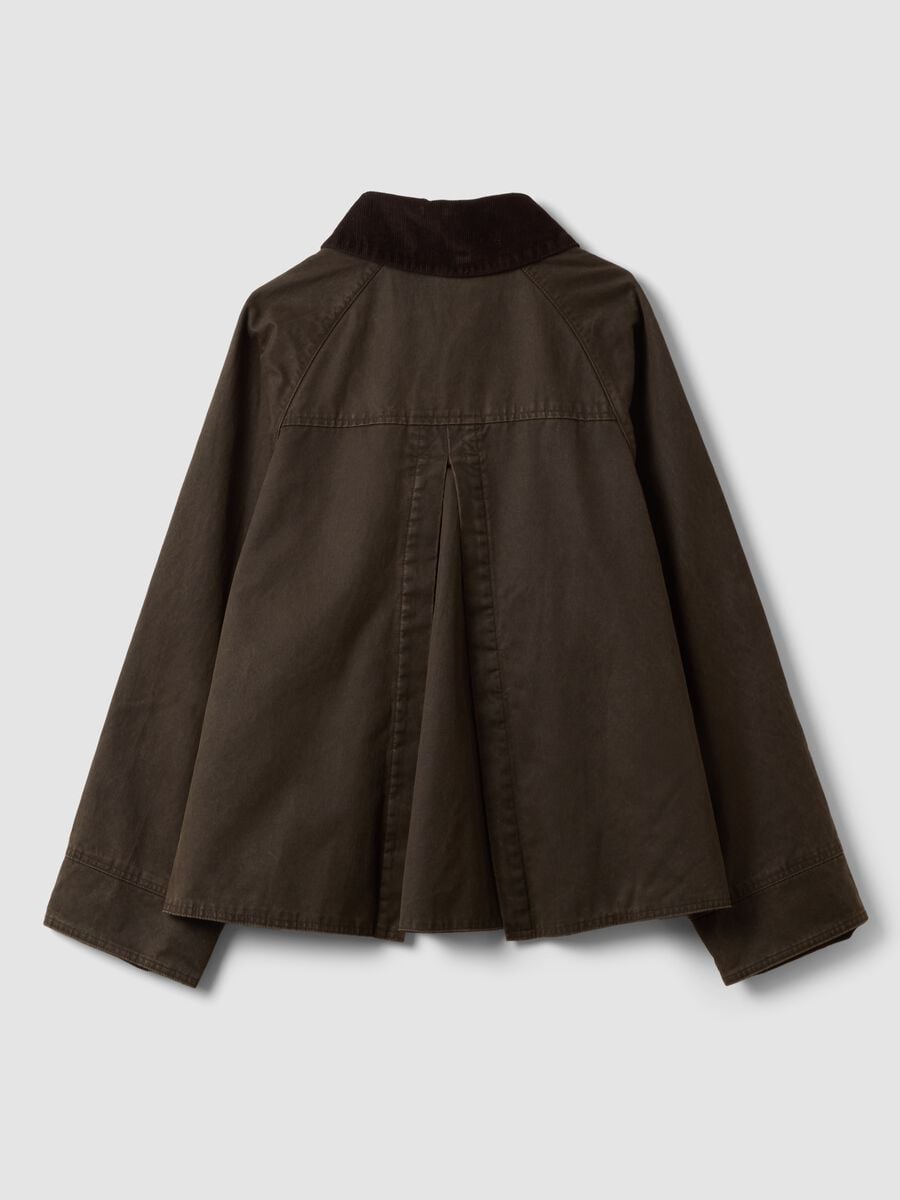 Brown cotton-blend parka with velvet collar_2