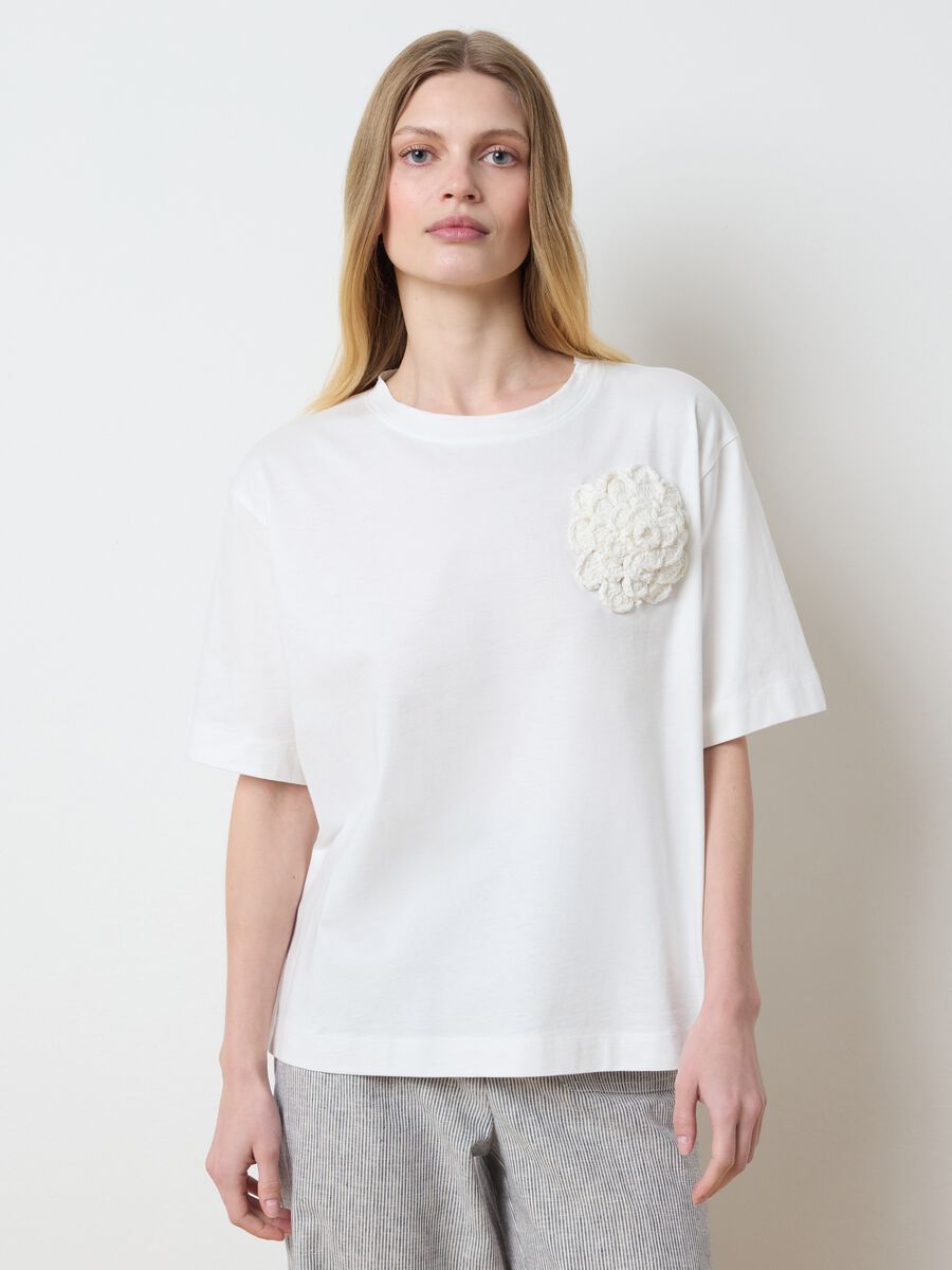 Women’s T-shirt in white 100% cotton with regular fit_1