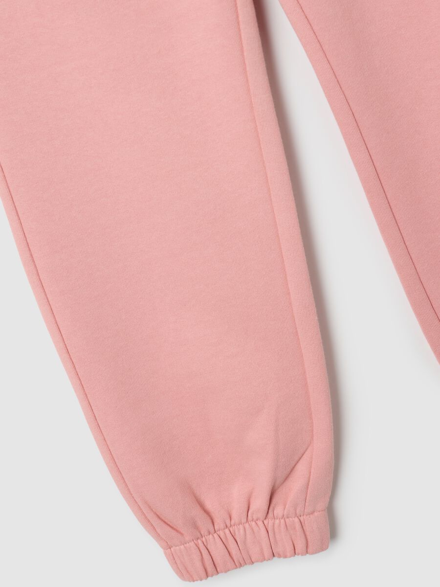 Girls' Pink Pure Cotton Joggers - Regular Fit_3