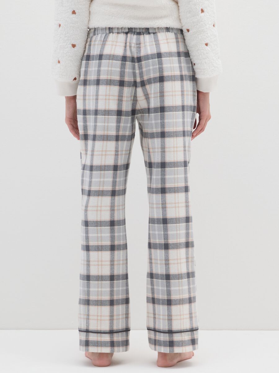 Grey checked flannel pyjama trousers regular fit_2