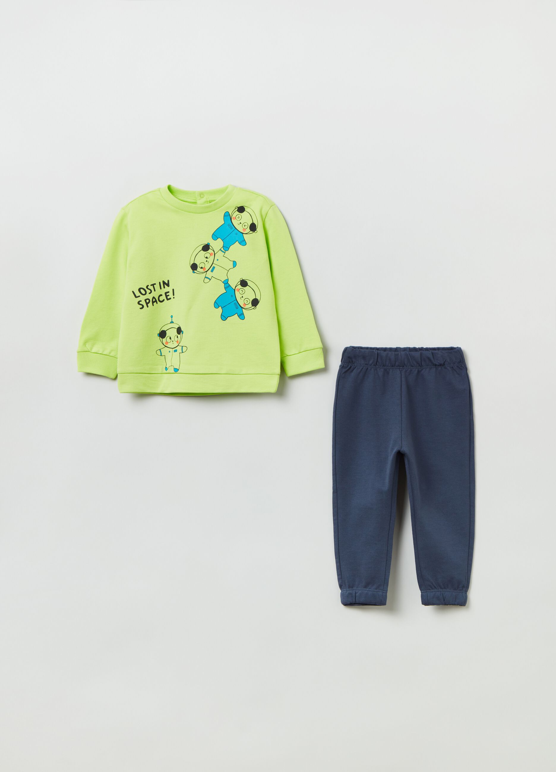 Jogging set in cotone con stampa_0