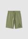Green pure cotton shorts for boys regular fit_0