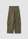 Girls&rsquo; green pure cotton straight-fit cargo trousers_2