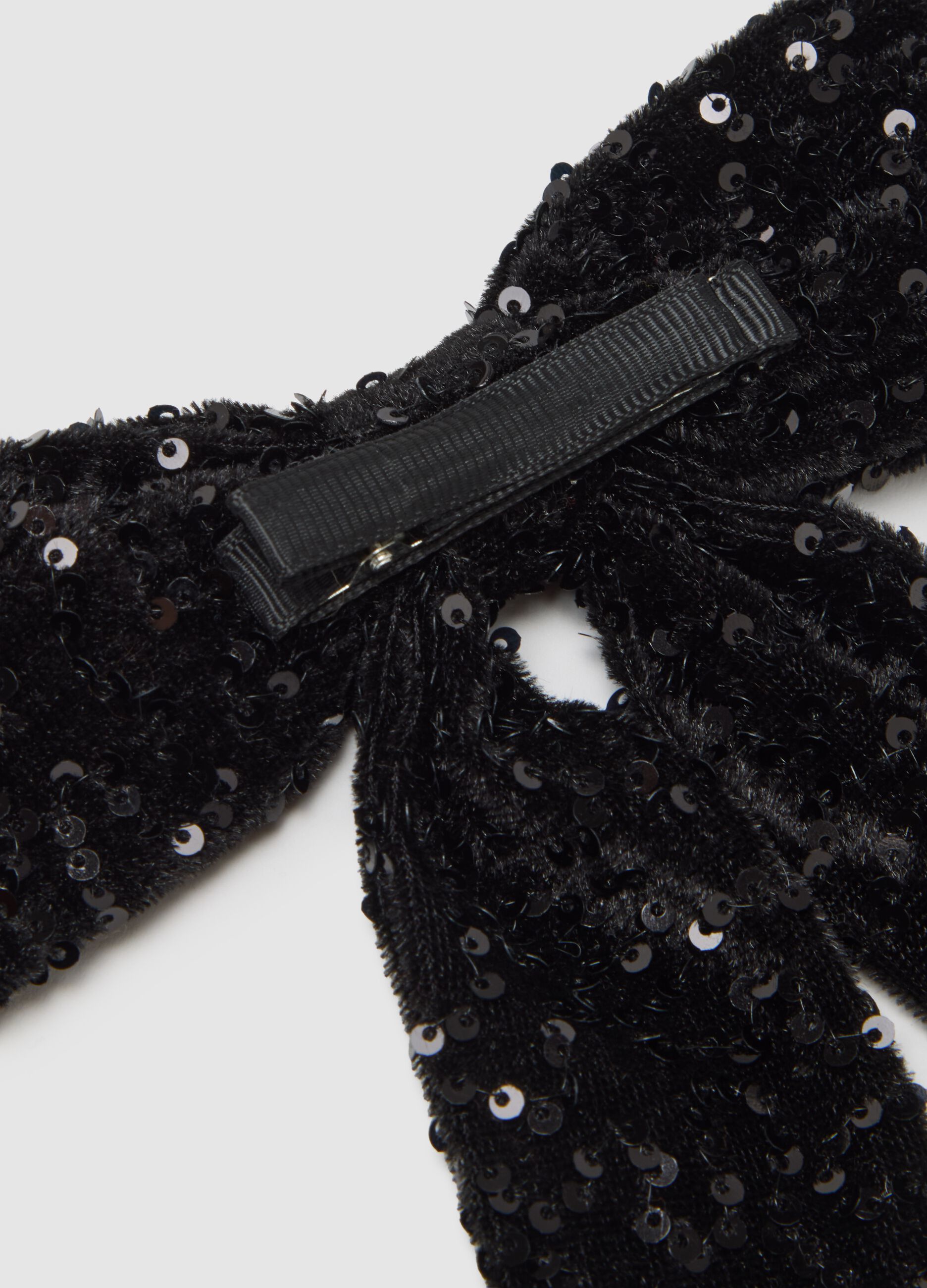 Velvet Black Bow with Sequins