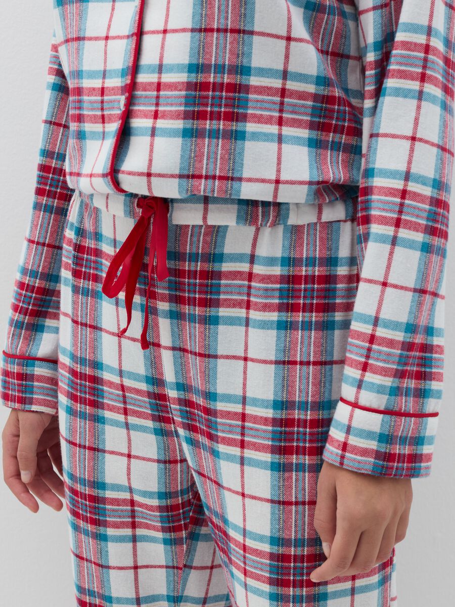 Long pyjamas in check flannel with lurex_3