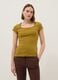 Green fitted stretch cotton T-shirt with square neckline_2