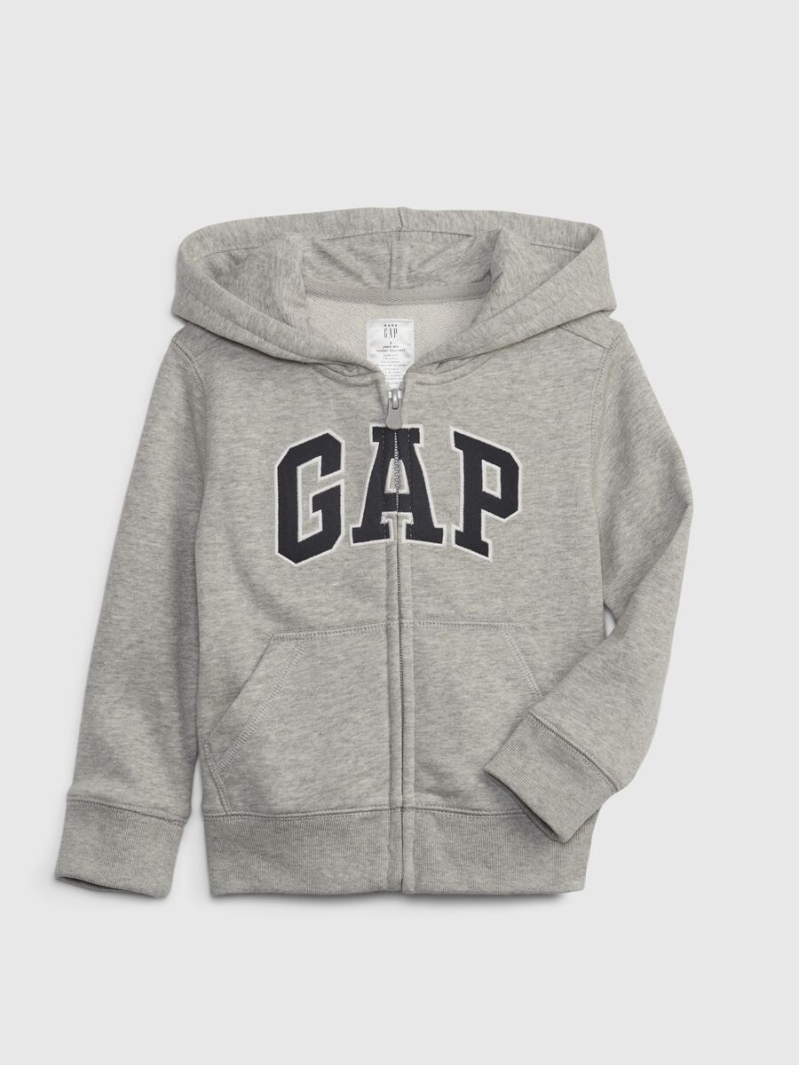 Full-zip hoodie with logo patch_1