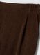 Dark brown ribbed stretch-fabric regular-fit trousers_1