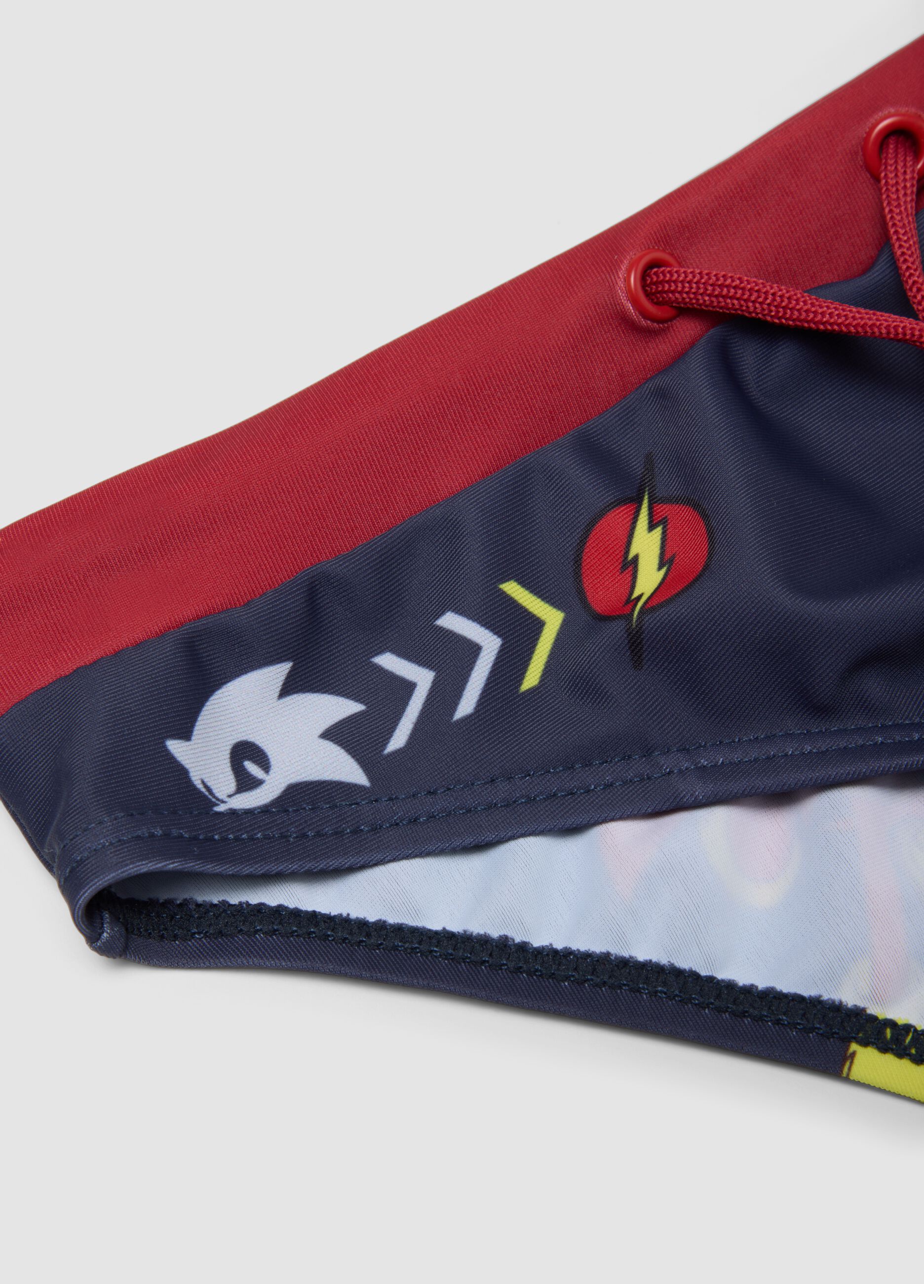 Blue stretchy swim briefs