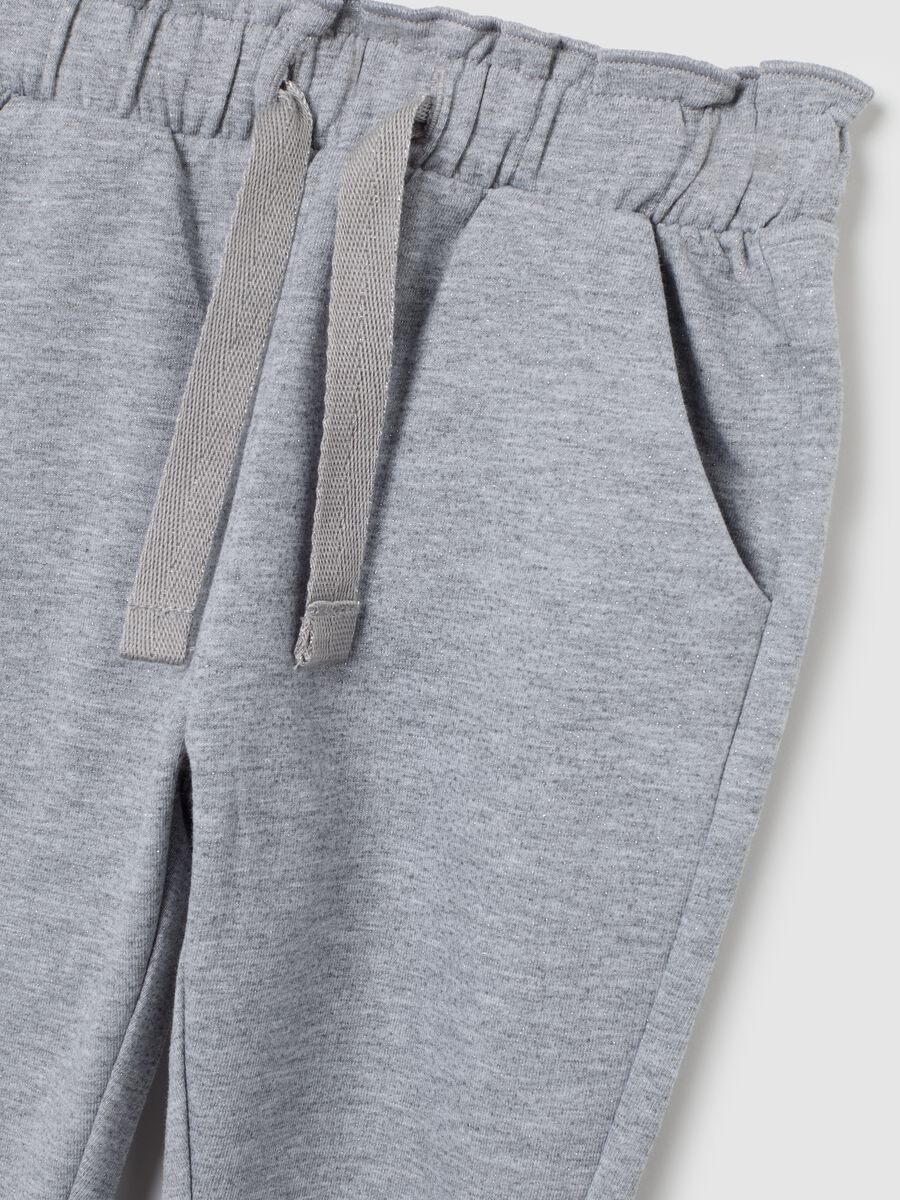 Pantaloni da bimba in cotone elasticizzato grigi regular fit_1