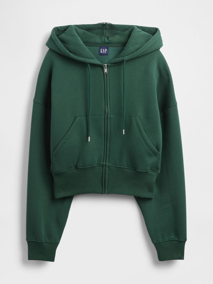 Green Knitted Hoodie with Zip_4