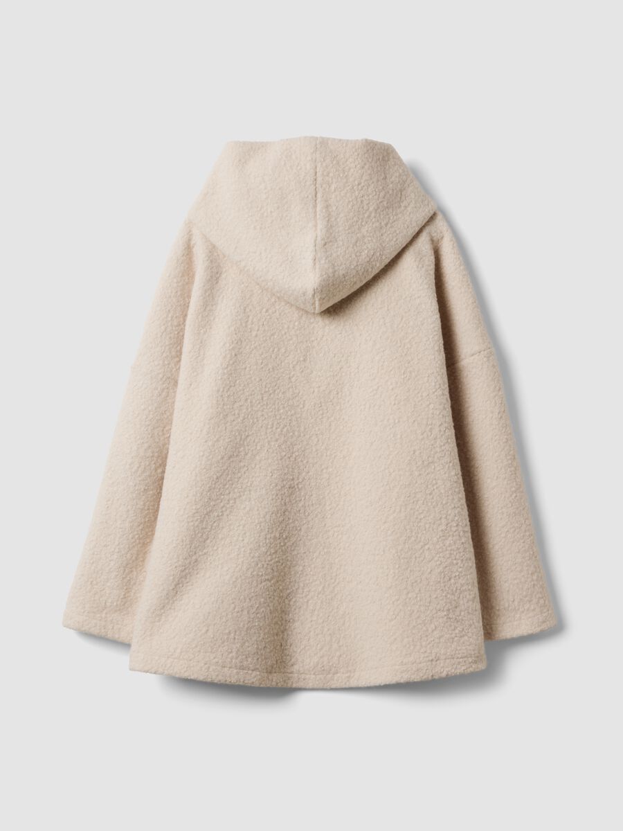 Cappotto beige regular fit con cappuccio e bottoni_2