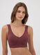 Brown stretch-fabric bra with removable padding_0