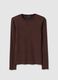 Brown stretchy cotton long sleeve regular fit shirt_4