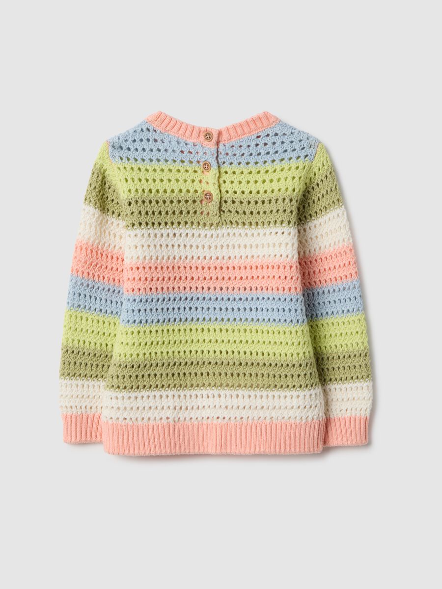 Maglione multicolor in puro cotone traforato da bimba_1