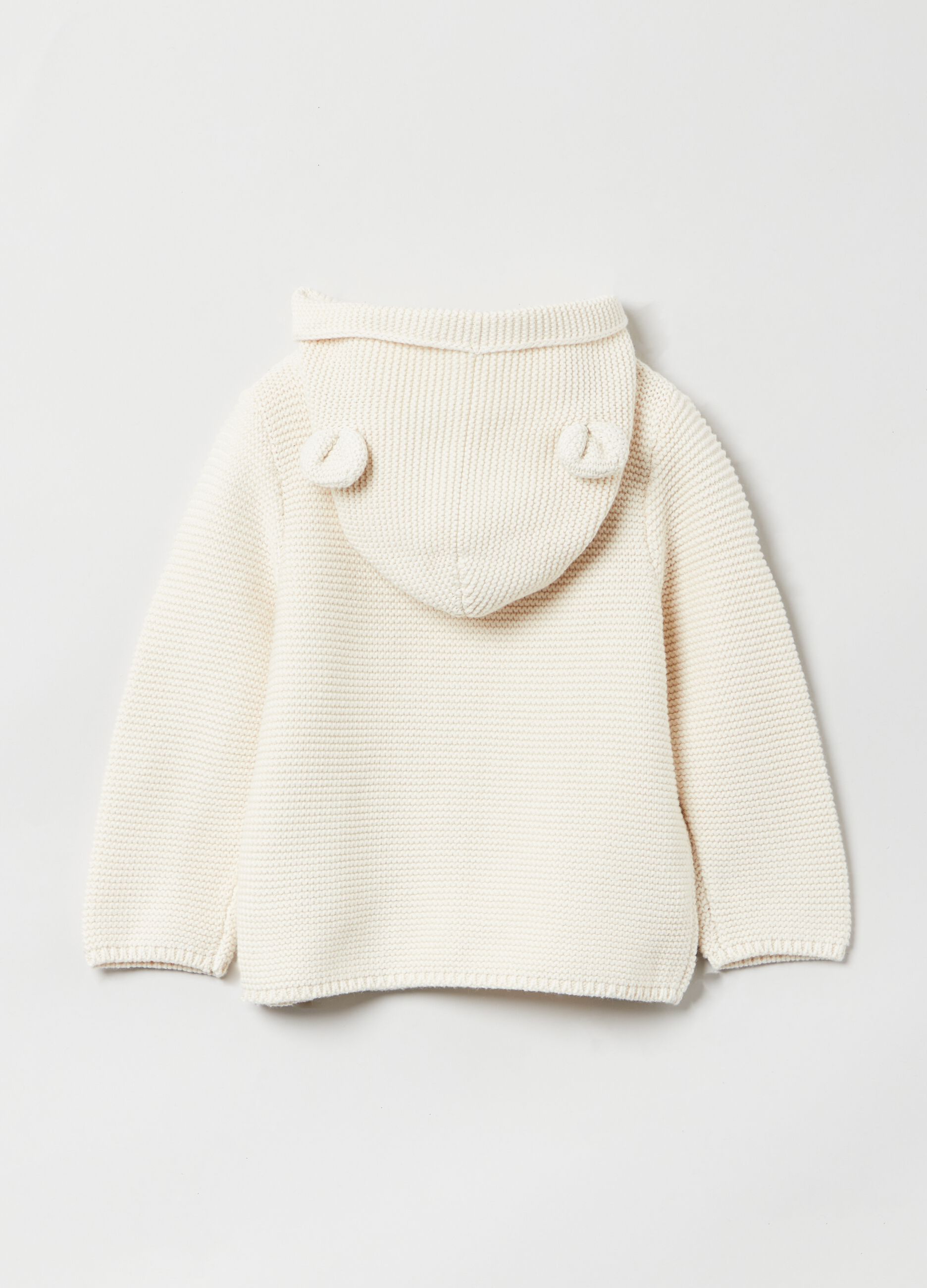 Cardigan in maglia con cappuccio
